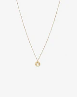 Sunray Open Circle Pendant Station Necklace in 10kt Yellow Gold