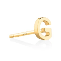 G Initial Single Stud Earring in 10kt Yellow Gold