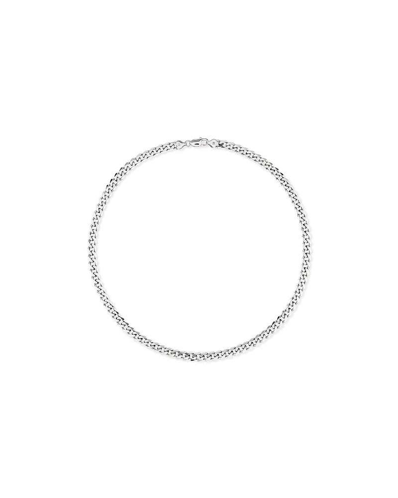 55cm (22") 7.20mm Width Bevelled Curb Chain Necklace in Sterling Silver