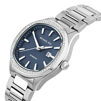 Montre pour femme avec diamants totalisant 0,40 carat en acier inoxydable