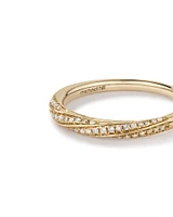 0.15 Carat TW Diamond Twisted Wedding Band in 14kt Yellow Gold