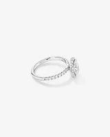 1.78 Carat TW Oval Laboratory-Grown Diamond Halo Engagement Ring in 14kt White Gold