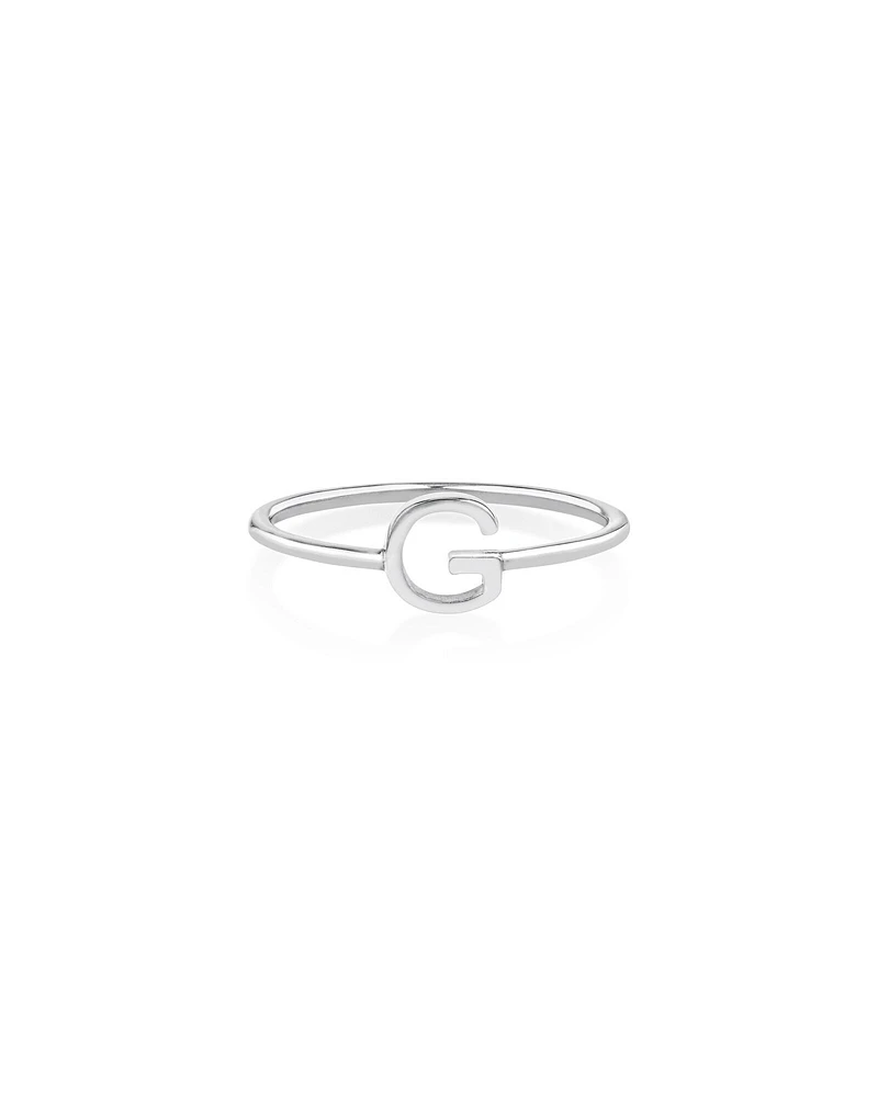 C Initial Ring in Sterling Silver