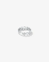 Bague Coeur Alternée en Zircon Cubique Argent Sterling