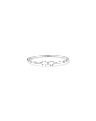 Diamond Accent Infinity Oval Hinge Bangle in Sterling Silver