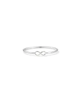 Diamond Accent Infinity Oval Hinge Bangle in Sterling Silver