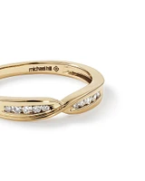 Wedding Ring with Diamonds in 14kt Yellow Gold