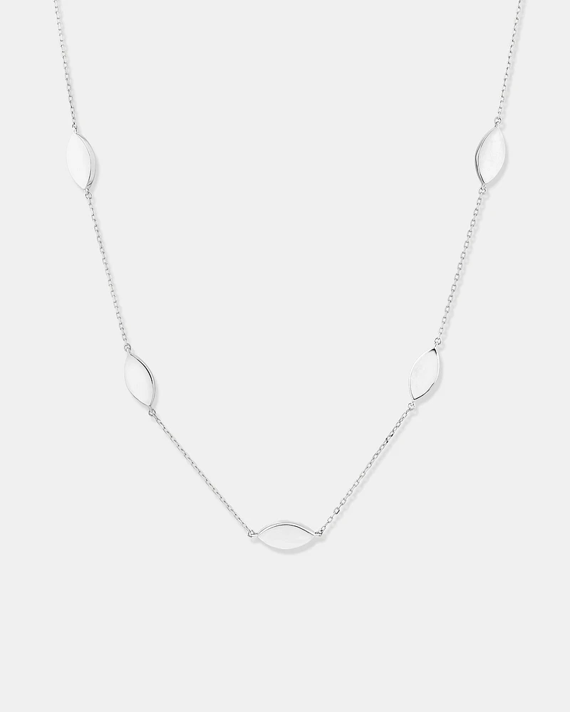 Marquise Station Necklace in Sterling Silver