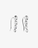 Sunray Graduated Disc Climber Earrings in Sterling Silver