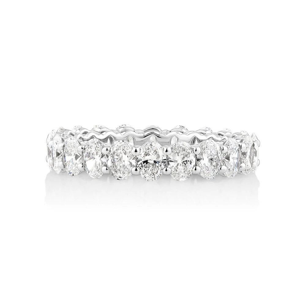 3.15 Carat TW Oval Laboratory-Grown Diamond Eternity Ring in 14kt White Gold