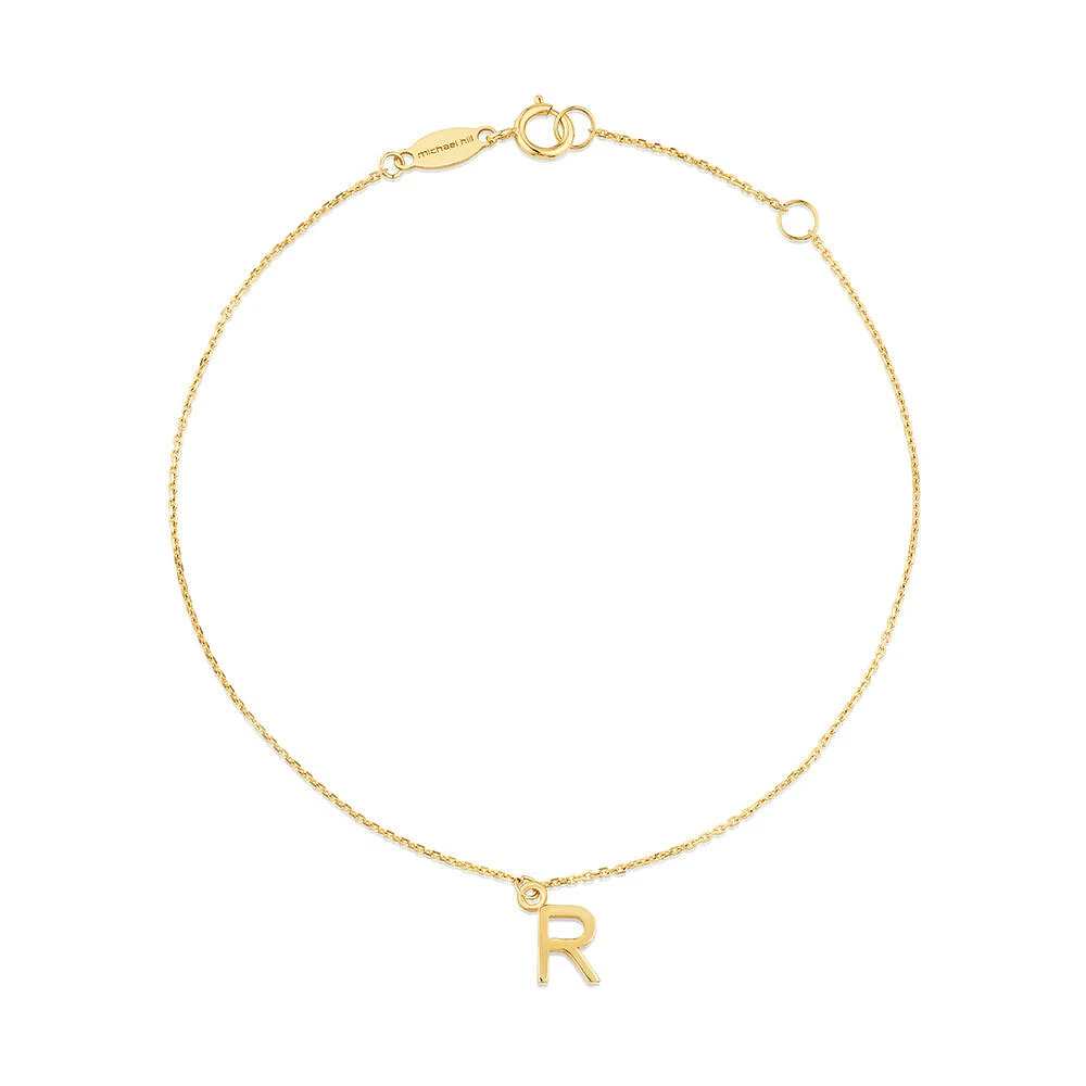 Collier à pendentif initiale K en or jaune 10 K