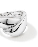 Bold Crossover Ring in Sterling Silver