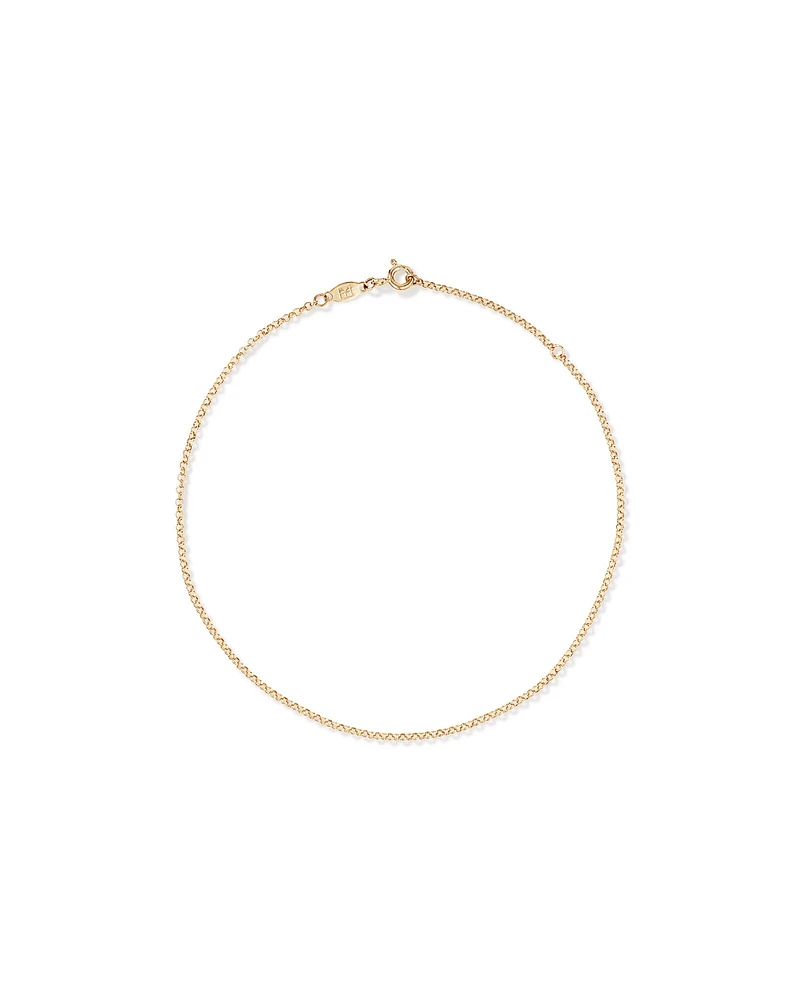 26cm (10.2") 1.7mm Width Belcher Chain Anklet in 10kt Yellow Gold