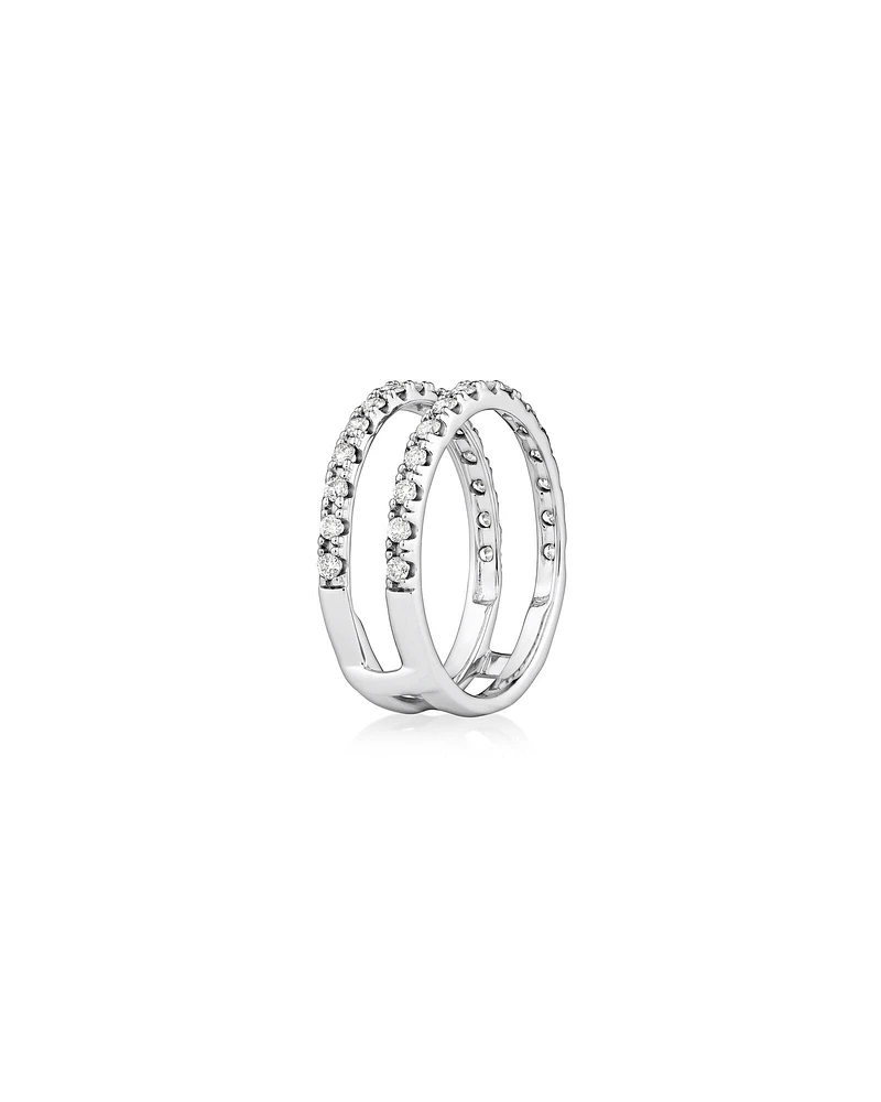 Bague complémentaire en or blanc 14 K avec diamants totalisant 0,50 ct