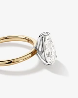 2.00 Carat TW Pear Cut Laboratory-Grown Diamond Solitaire Engagement Ring in 14kt Yellow and White Gold