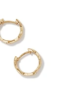 Marquise Shape Huggie Hoop Earrings in 10kt Yellow Gold