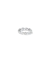 Pear Shaped Cubic Zirconia Bezel Set Eternity Ring Sterling Silver