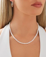 Cultured Freshwater Pearl Necklace in Sterling Silver