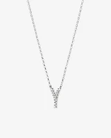 A' Initial necklace with 0.10 Carat TW of Diamonds in 10kt White Gold