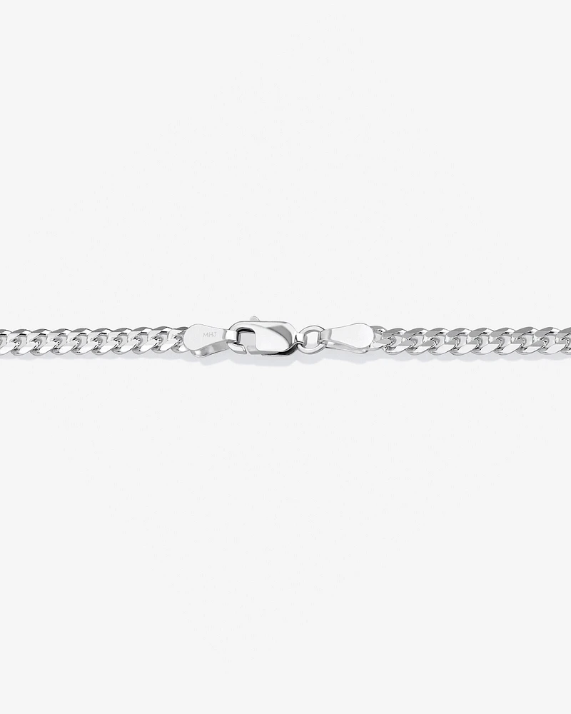 55cm (22") 3mm-3.5mm Width Curb Chain in Sterling Silver