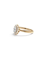 Cluster Ring with 0.62 Carat TW of Diamonds in 14kt Yellow Gold