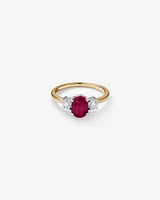 Ruby Ring with .40TW of Diamonds in 14kt Yellow and White Gold