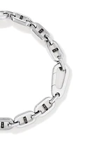 Men's 0.30 Carat TW Men's Black Diamond Link Bracelet in Sterling Silver