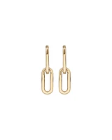 Paperclip Huggie Drop Earrings in 10kt Yellow Gold