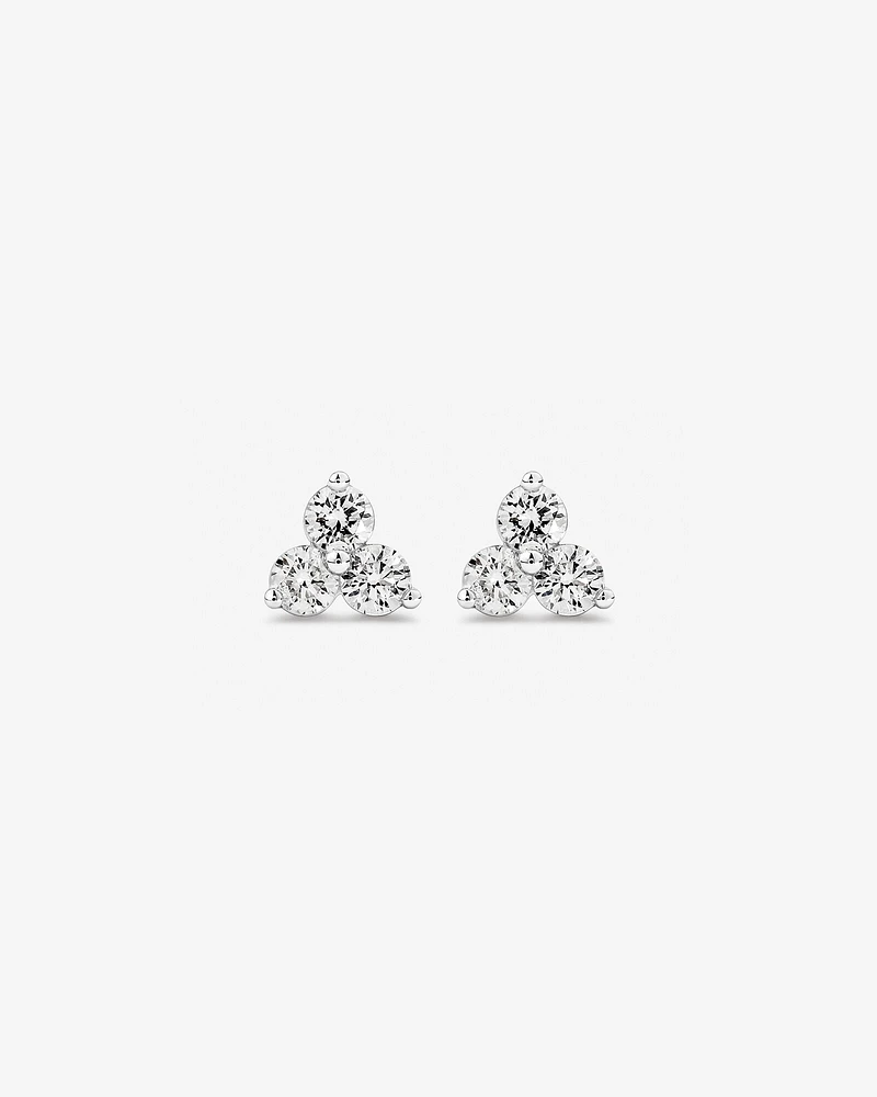 0.50 Carat TW Round Brilliant Diamond Trio Stud Earrings in 10kt White Gold