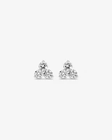 0.50 Carat TW Round Brilliant Diamond Trio Stud Earrings in 10kt White Gold