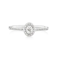 Engagement Ring with .20TW of Diamonds in 10k White Gold