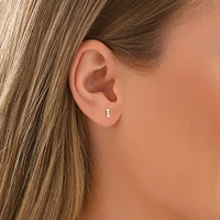 E Initial Single Stud Earring in Sterling Silver