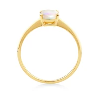 Solitaire Ring with Opal in 10kt Yellow Gold