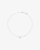 0.65 Carat TW Floret Laboratory-Grown Diamond Necklace in 10kt White Gold