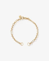 18cm (7") Paperclip 7 and 1 Alternating Open Pendant Bracelet in 10kt Yellow Gold