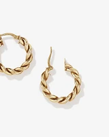 Croissant Twist 15mm Hoop Earrings in 10kt Yellow Gold