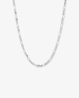 55cm (22") 5.75mm Width Figaro Chain Necklace in Sterling Silver