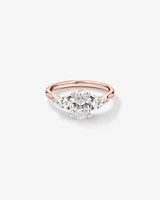 1.65 Carat TW Three Stone Oval and Pear Shaped Laboratory-Grown Diamond Engagement Ring in 14kt White Gold