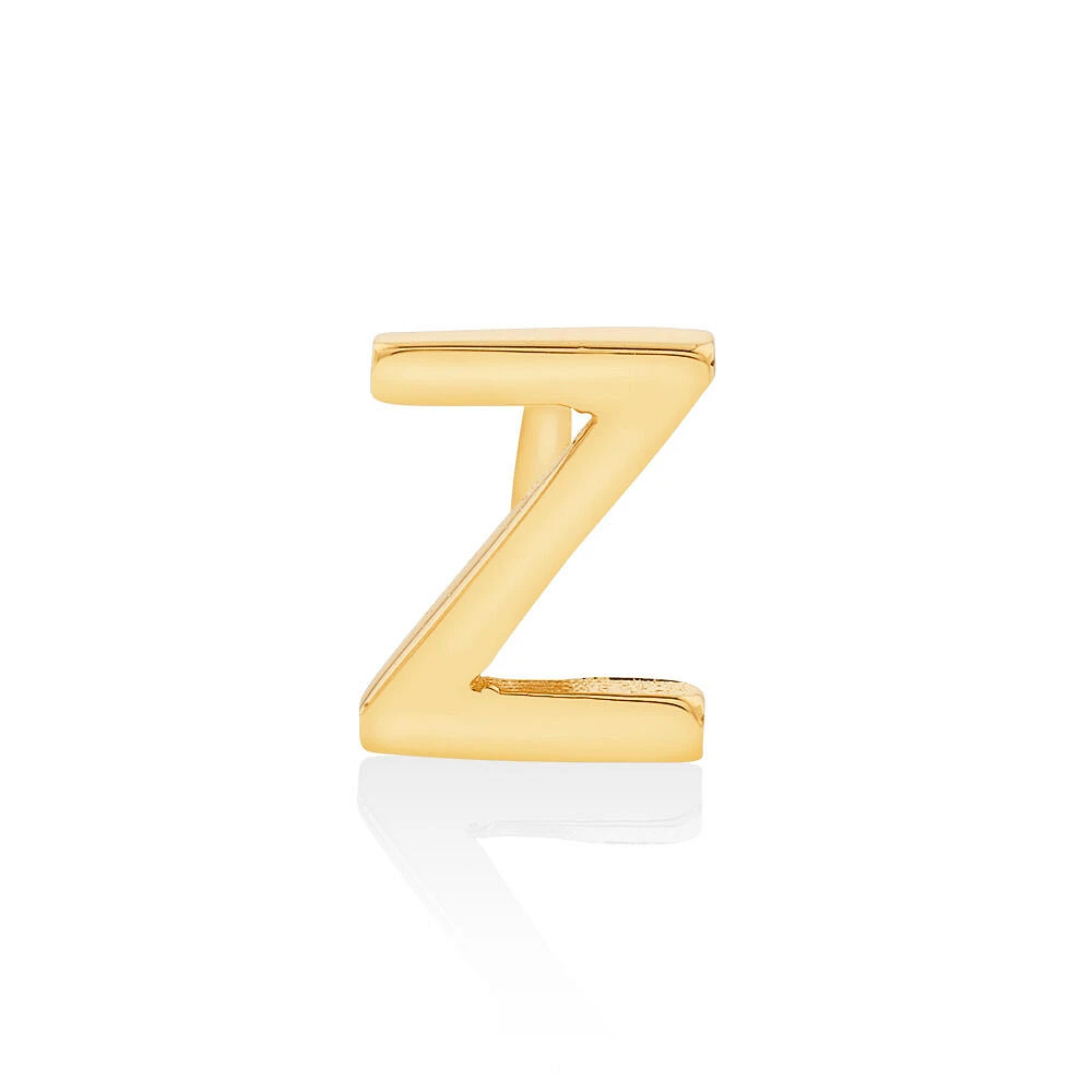 G Initial Single Stud Earring in 10kt Yellow Gold