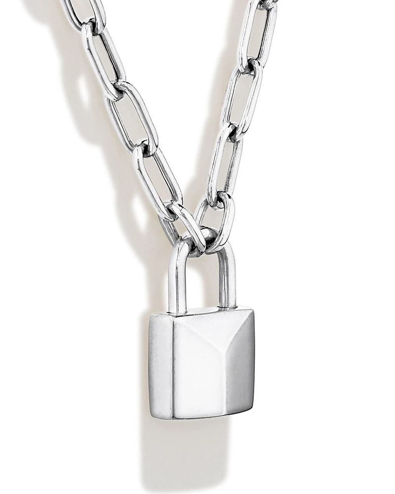 Signature Lock Necklace in Sterling Silver