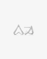 Chevron Stud Earrings with 0.17 Carat TW of Diamonds in Sterling Silver