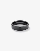 6mm Black Titanium Bevelled Edge Wedding Band