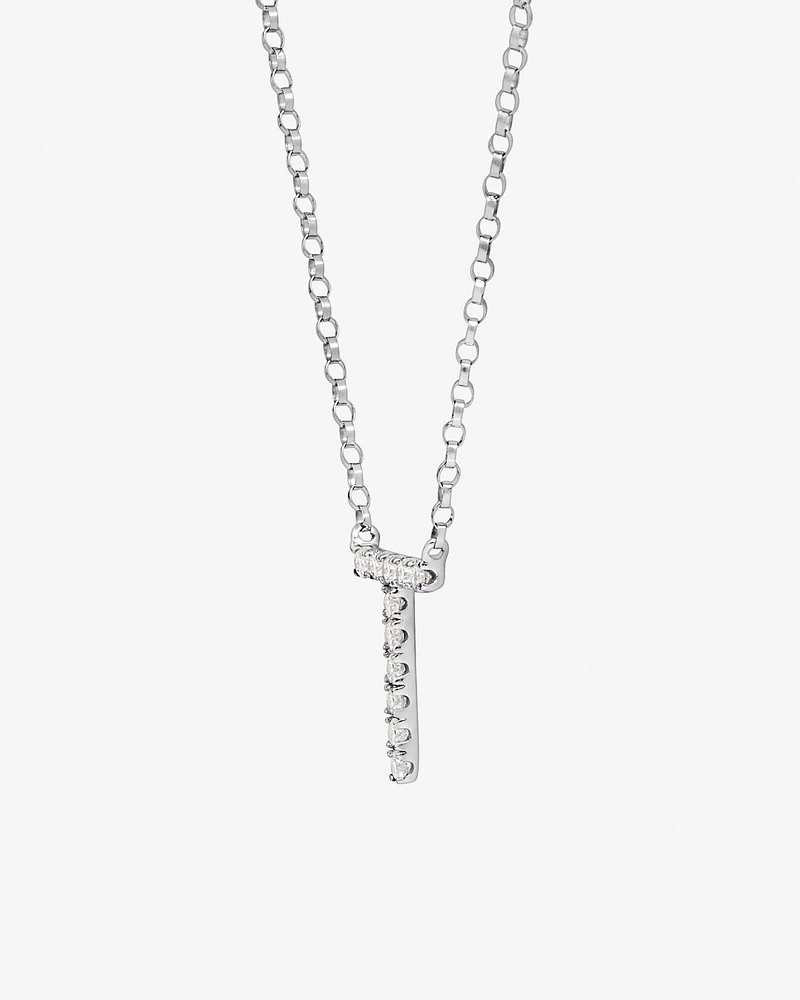 A' Initial necklace with 0.10 Carat TW of Diamonds in 10kt White Gold