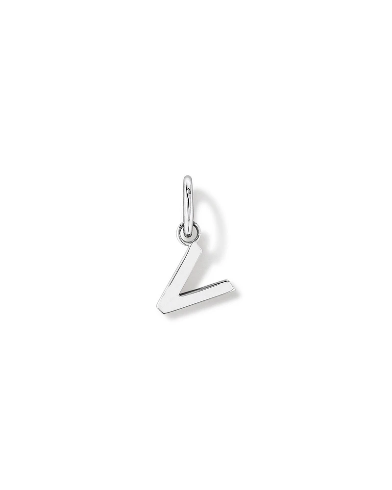 Letter U Initial Pendant in Sterling Silver