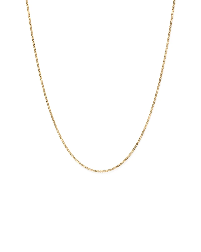 45cm (17") 2.1mm Width Solid Diamond Cut Curb Chain in 10kt Yellow Gold