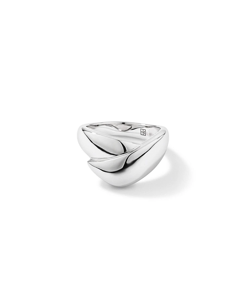 Bold Crossover Ring in Sterling Silver