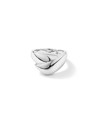 Bold Crossover Ring in Sterling Silver