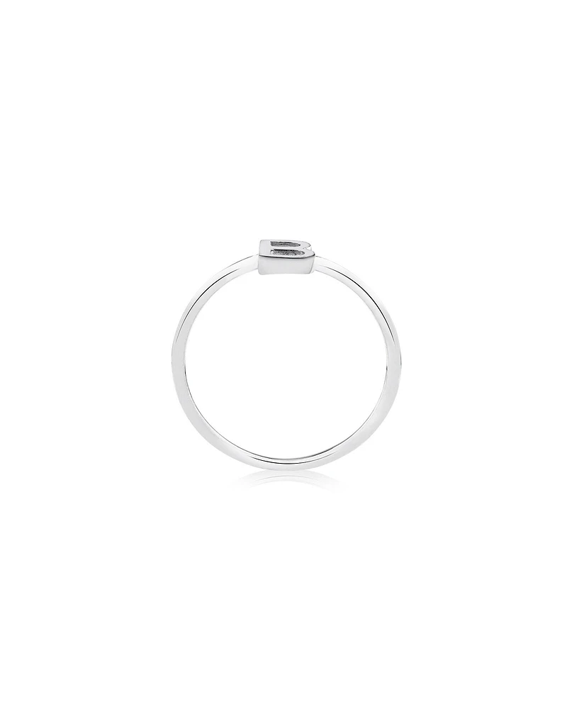 C Initial Ring in Sterling Silver