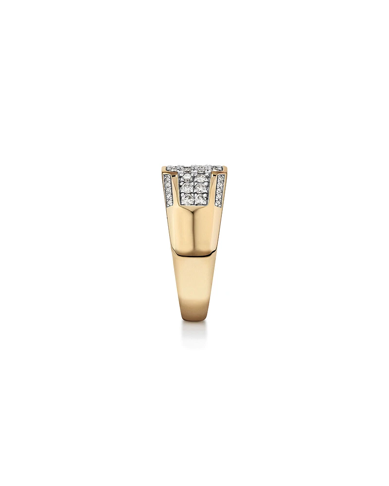 Men's Ring with 1 Carat TW of Diamonds in 10kt White & Yellow Gold