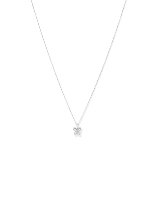 Cubic Zirconia Butterfly Pendant Necklace in Sterling Silver